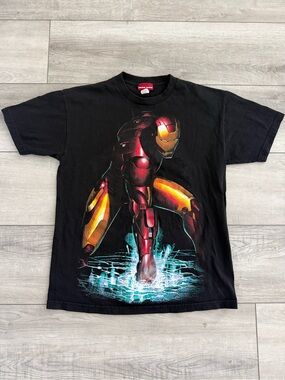 Iron Man Short Sleeve Tee - Black with Red & Gold Graphic